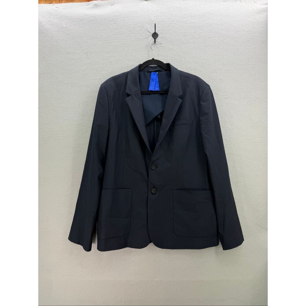 Kit And Ace Mens Blue Two Button Performance Blazer Sports Coat Size Large